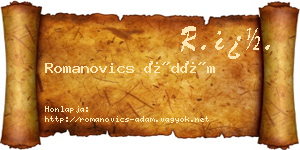 Romanovics Ádám névjegykártya