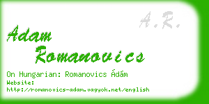 adam romanovics business card